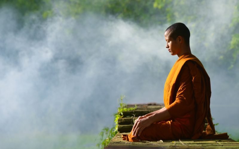 Buddhist,Monks,Meditate,To,Calm,The,Mind.,The,Brain,Will self awareness from meditation